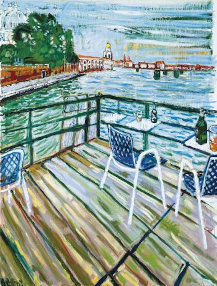 Cafe Deck on Zattore, Venice by John Bratby