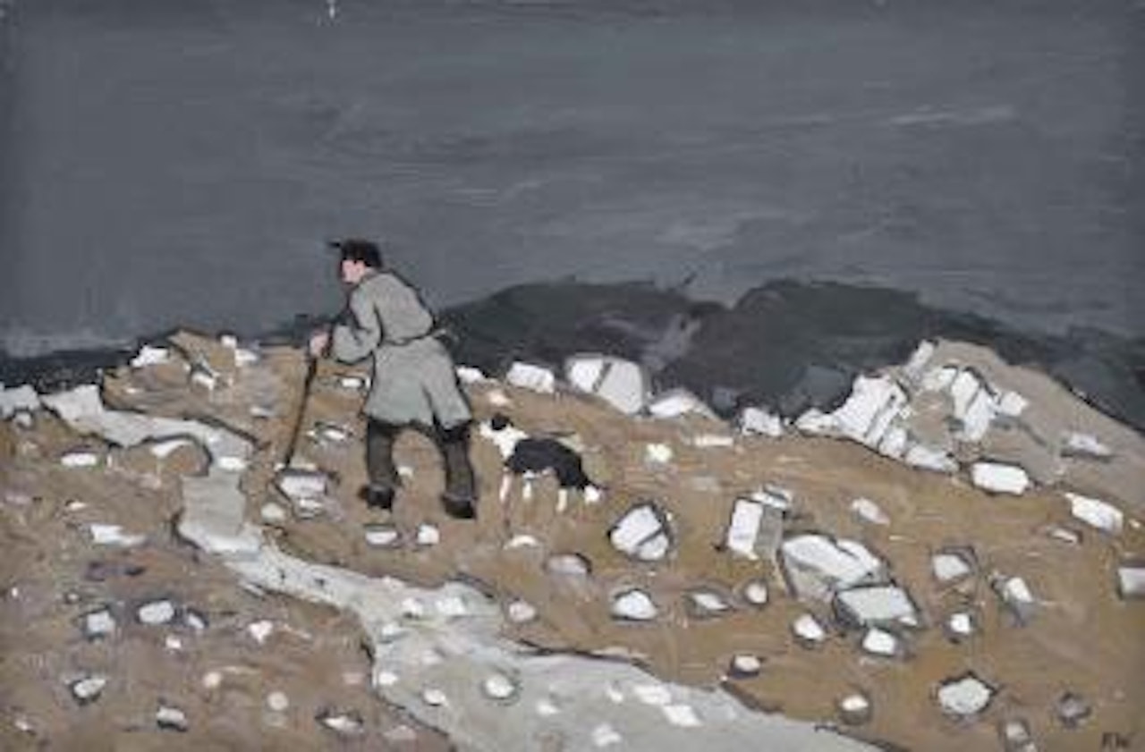 Farmer and Dog by Kyffin Williams