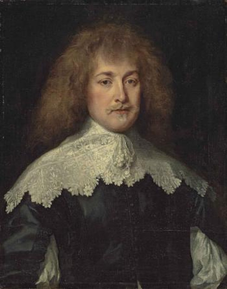 Portrait of Henry Jermyn, the future Lord Jermyn and Earl of St Albans (1605-1684), half-length, in a black doublet and lace collar by Anthony van Dyck