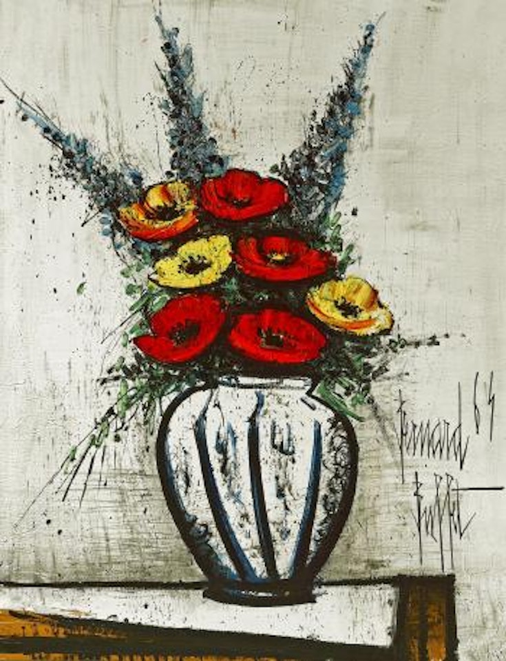 Pavots rouges et jaunes by Bernard Buffet