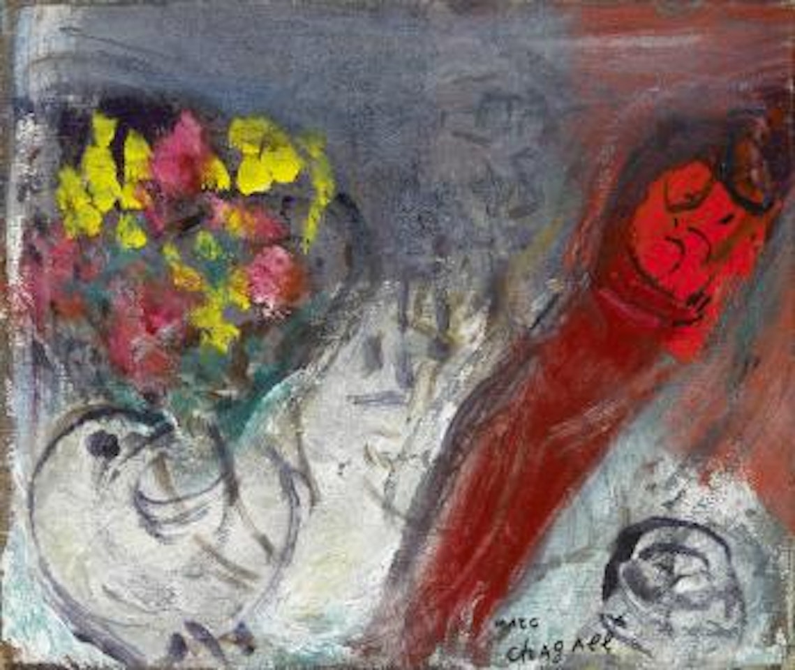 Etude pour la femme en rouge by Marc Chagall