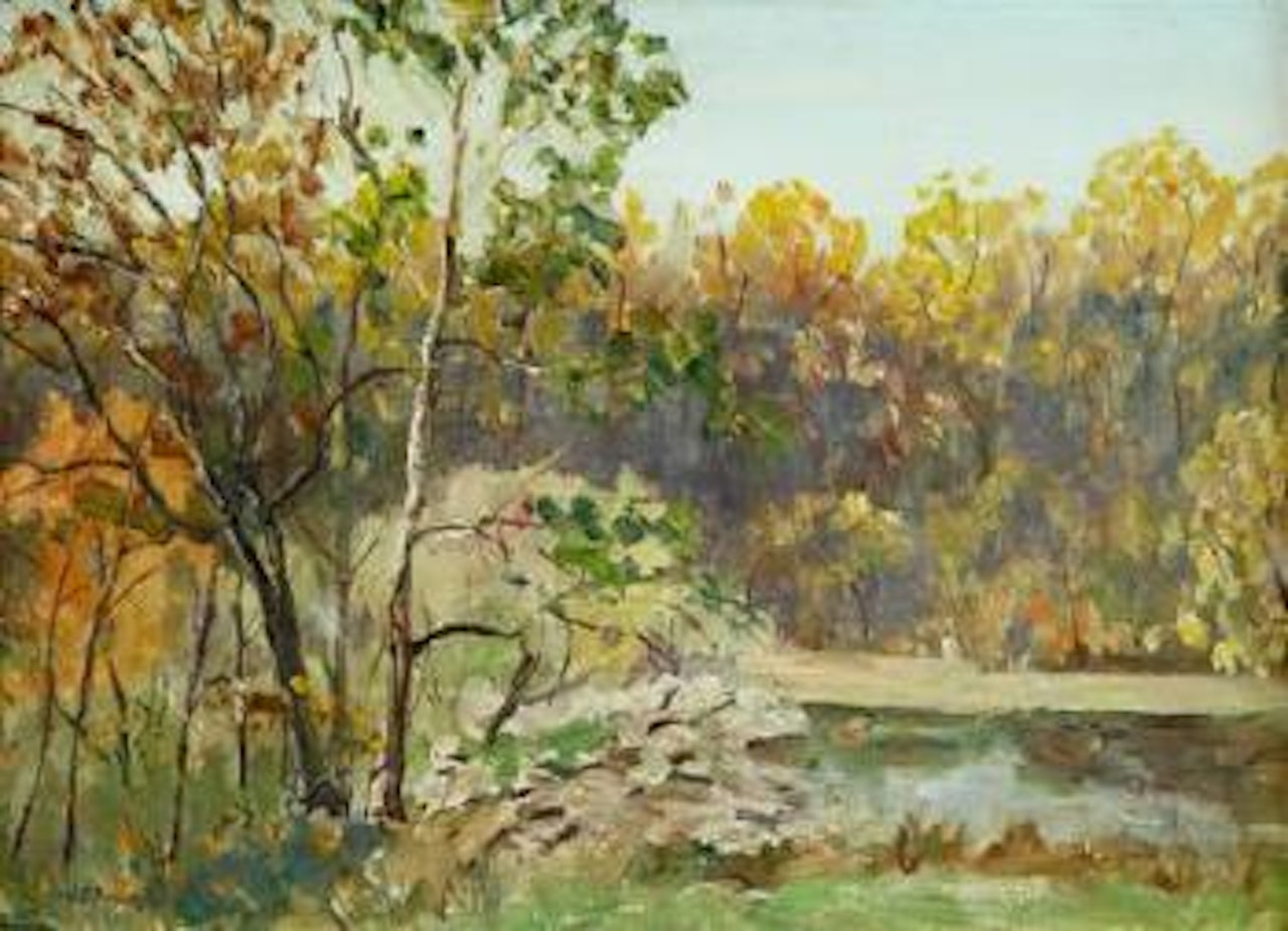 Sene (sic) near Trumbauersville, PA by Walter Emerson Baum