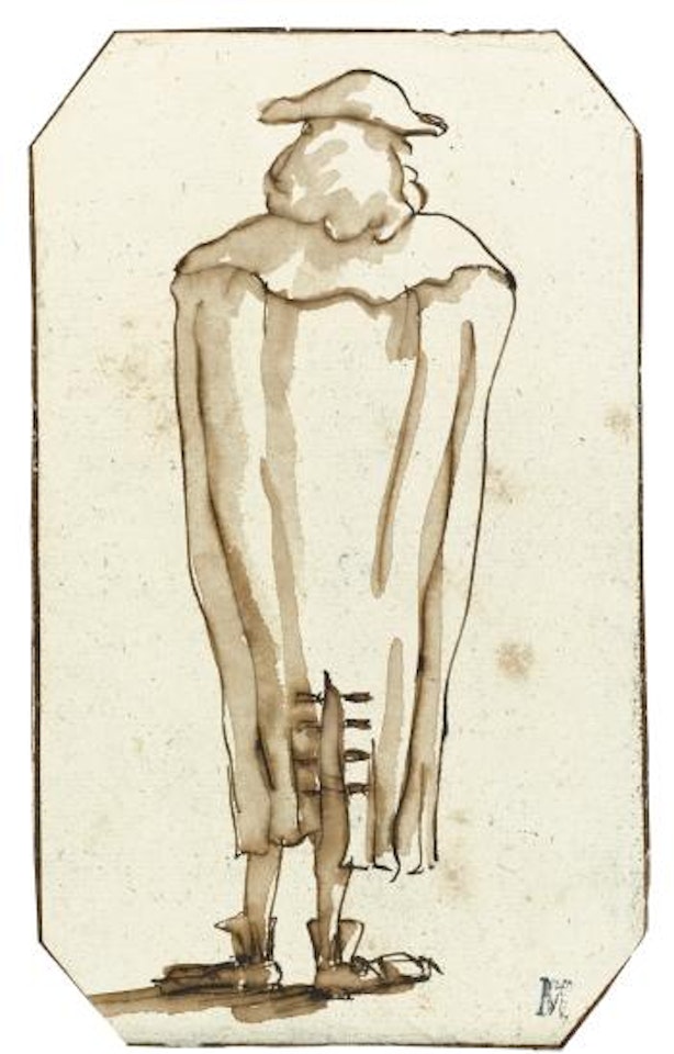 Caricature Of a Man Seen From Behind by Giovanni Domenico Tiepolo