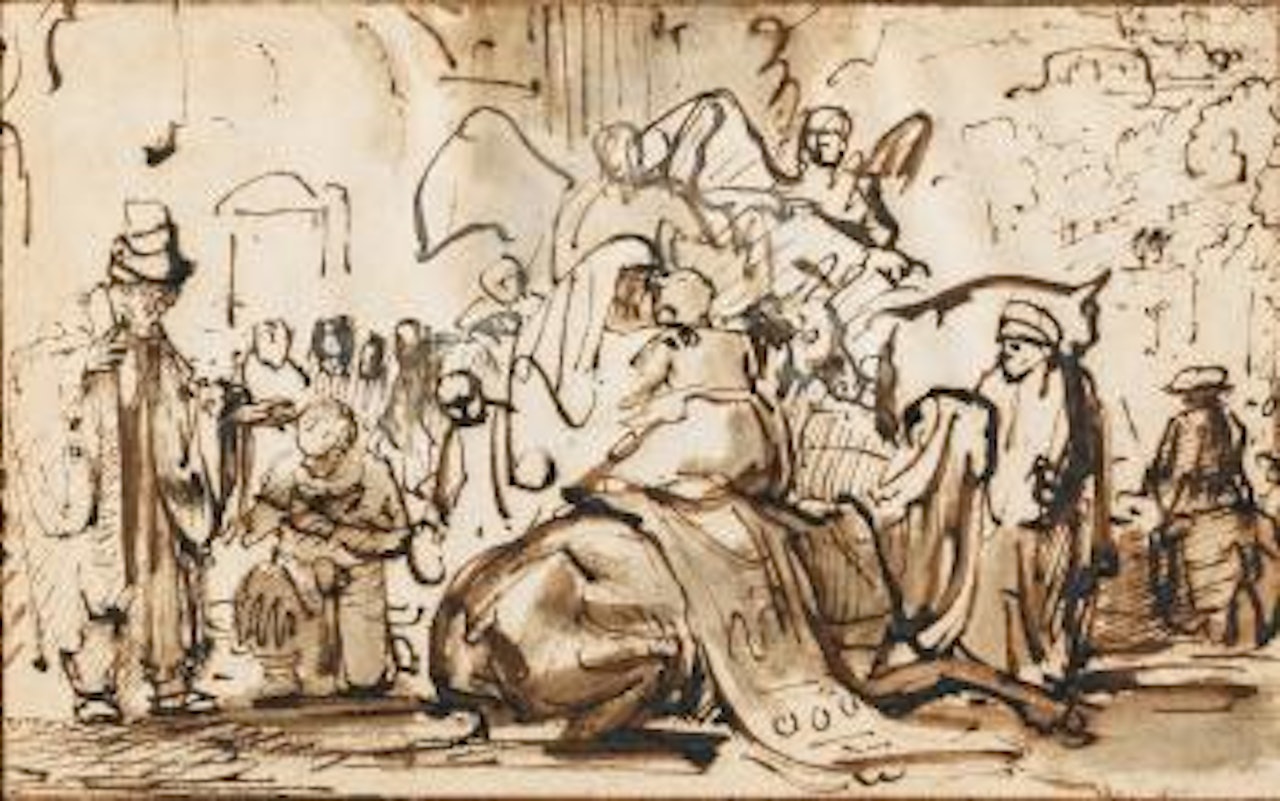 Tobias Taking Leave Of Raguel (Tobias 10:11-13) by Ferdinand Bol