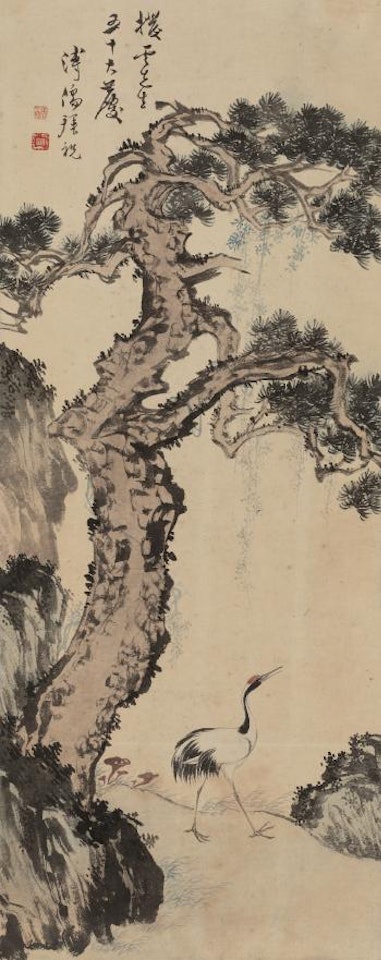 Pine And Crane by Pu Ru