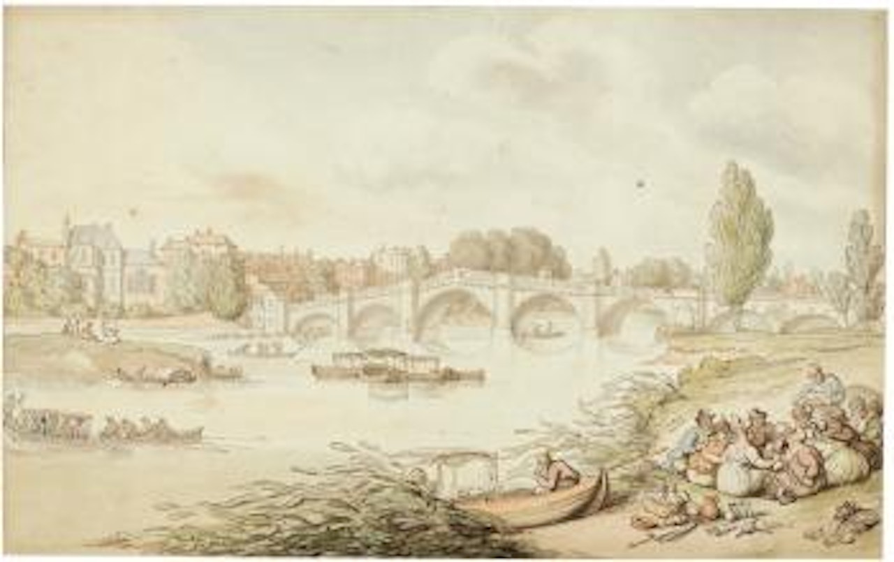 Richmond Bridge, London by Thomas Rowlandson