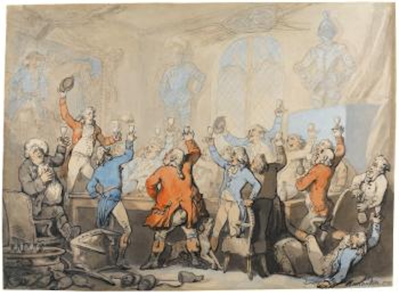 The Hunt Dinner by Thomas Rowlandson
