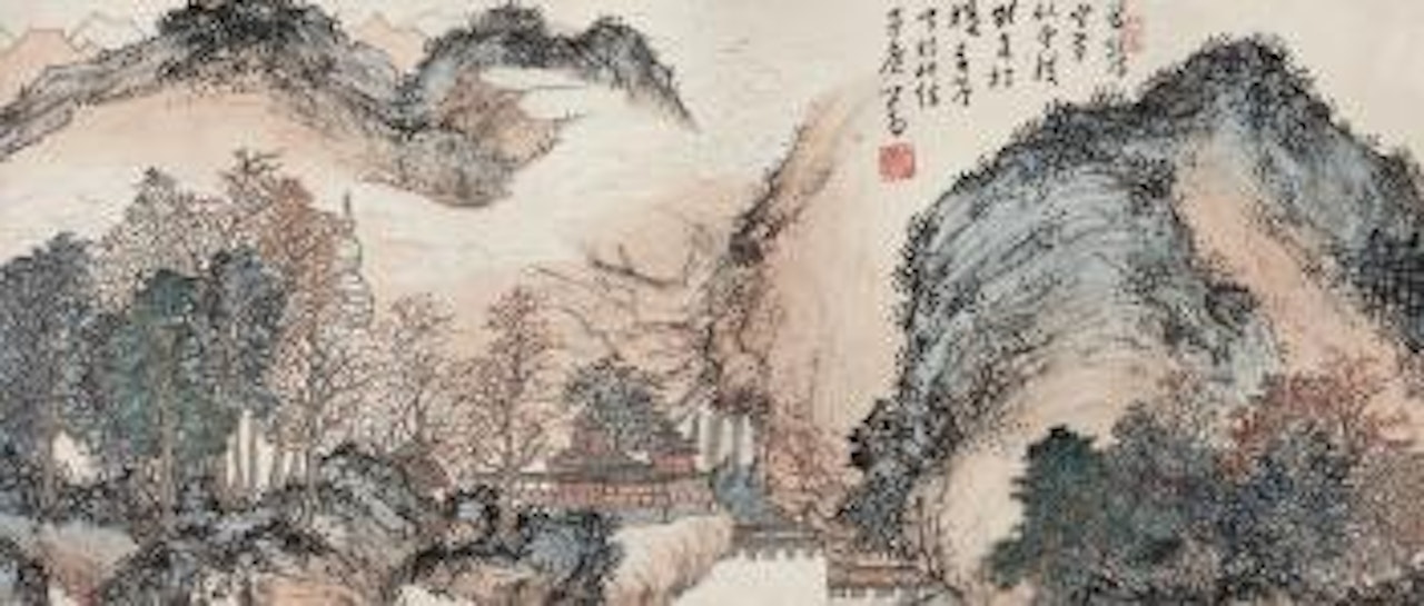 Sunset Of Autumn Mountain by Pu Ru