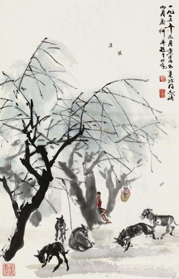Willow and Donkey by Guan Shanyue by Huang Zhou