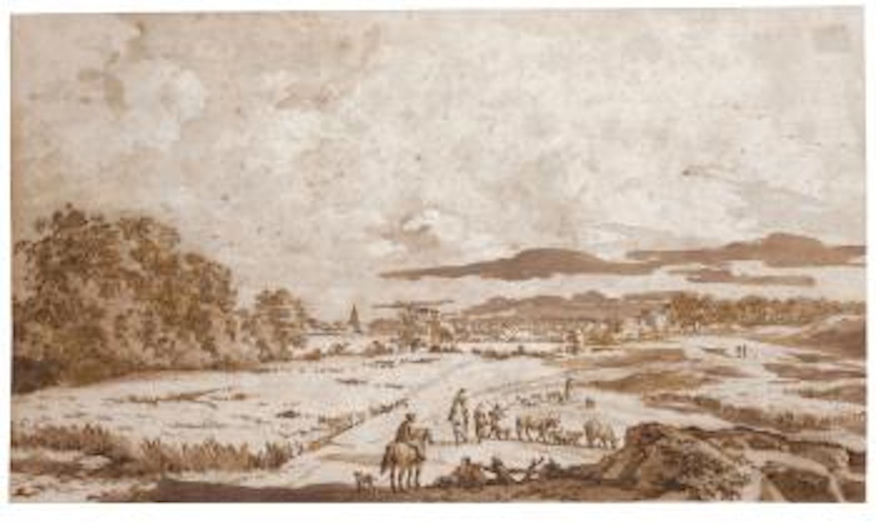 Travellers And Herders On a Rural Path Near The Hague by Jan de Bisschop
