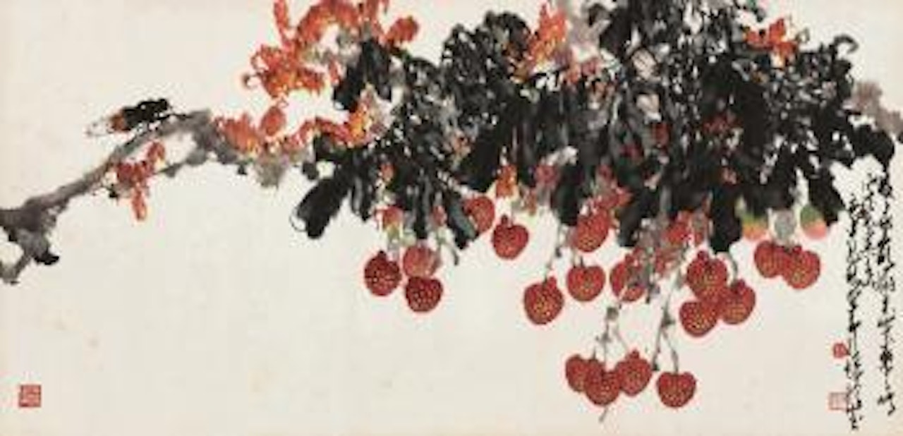 Litchi and Cacidas by Zhao Shao'ang
