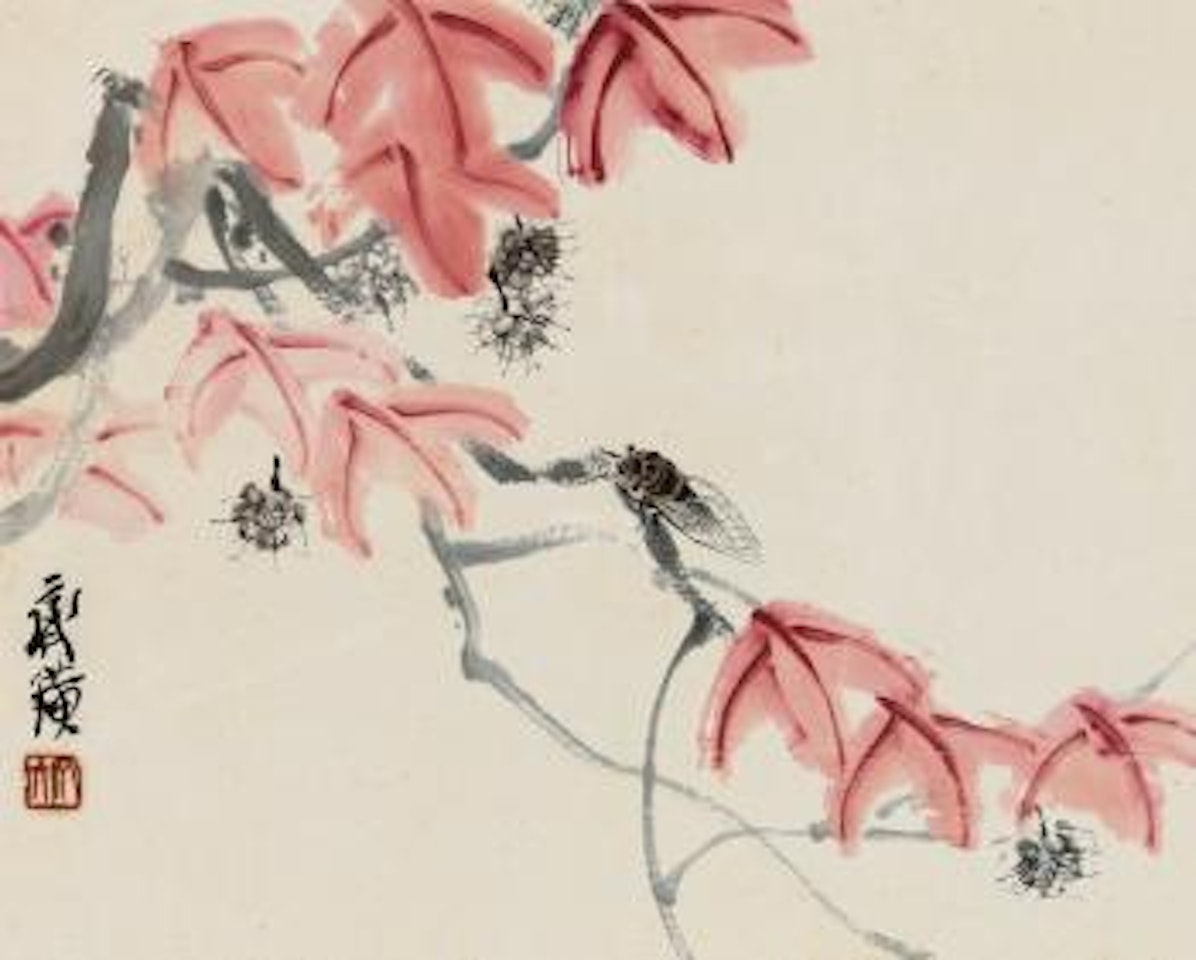 Red Leaves And Cicada by Qi Baishi