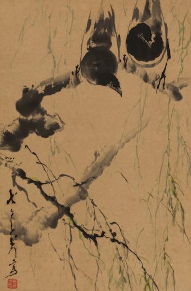 Magpies And Willow Tree by Wang Ziwu