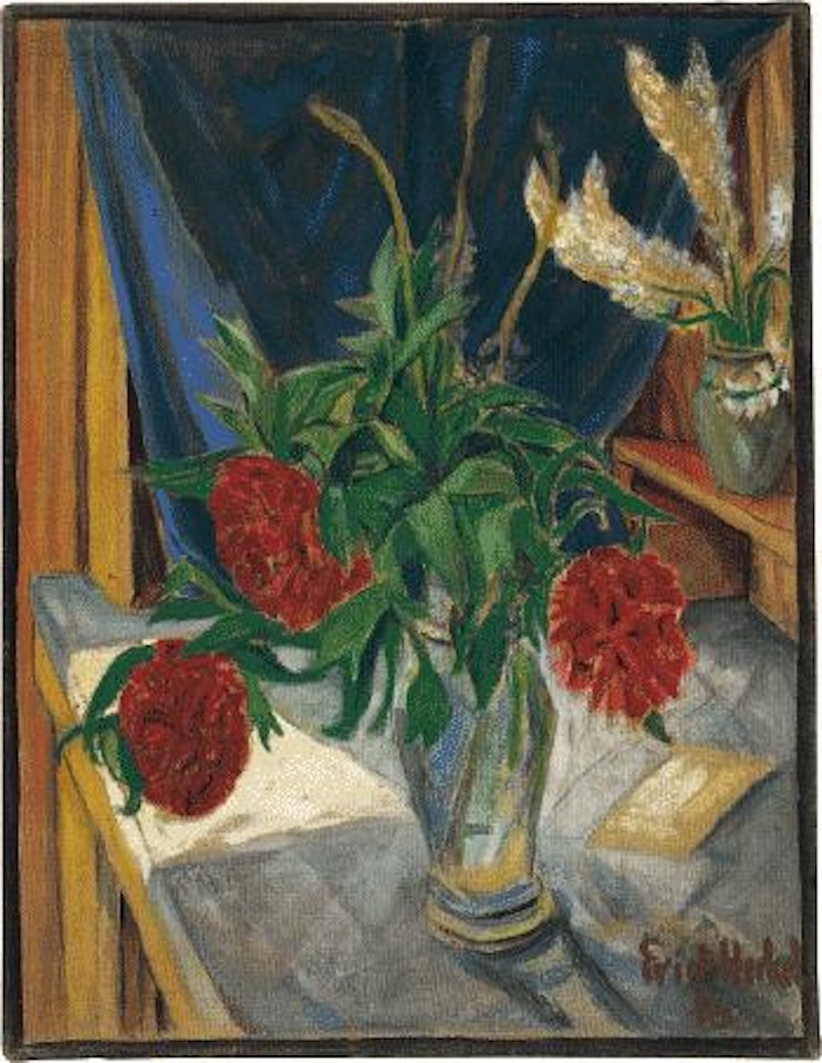 Pfingstrosen und Lupinen by Erich Heckel