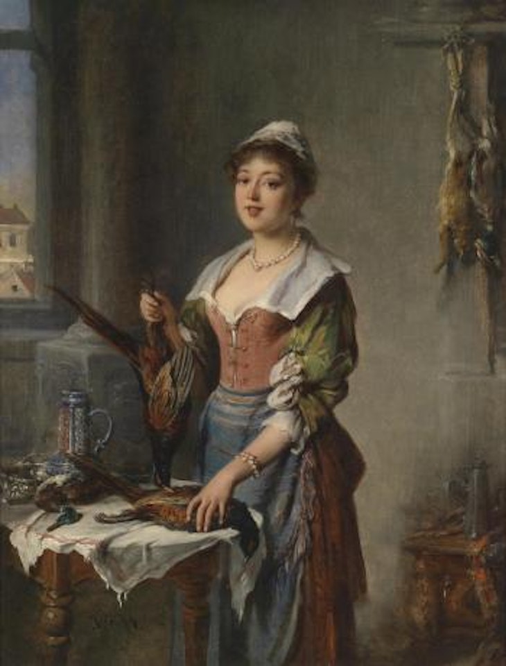 Junge Wildprethändlerin by Hermann Kern