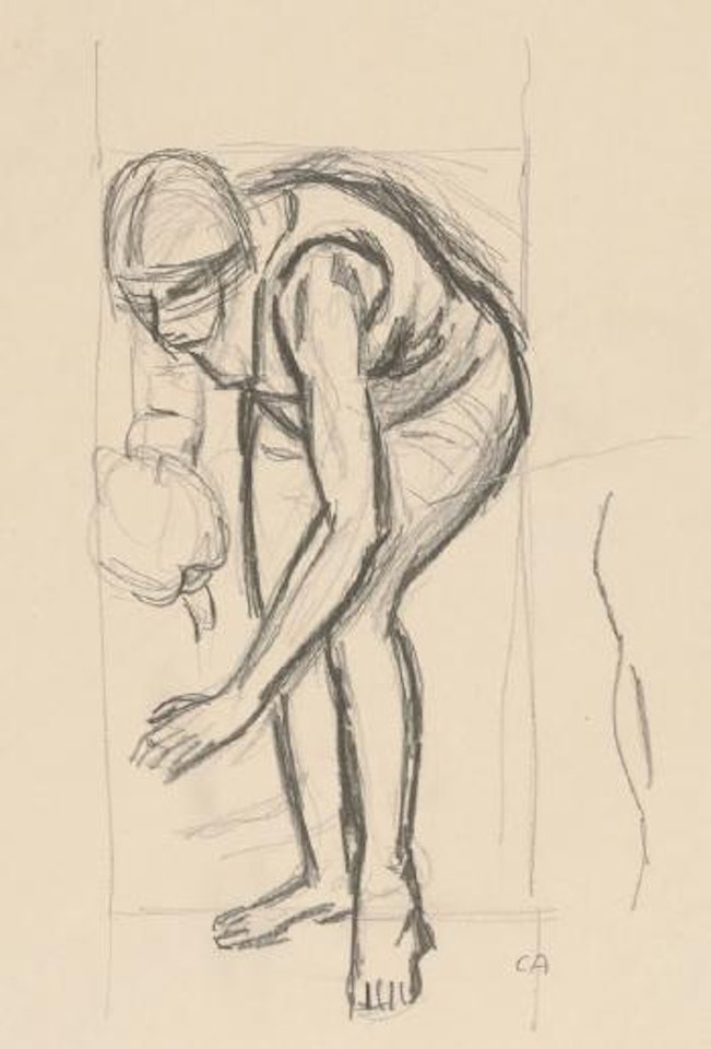 Sich bückender weiblicher Akt by Cuno Amiet