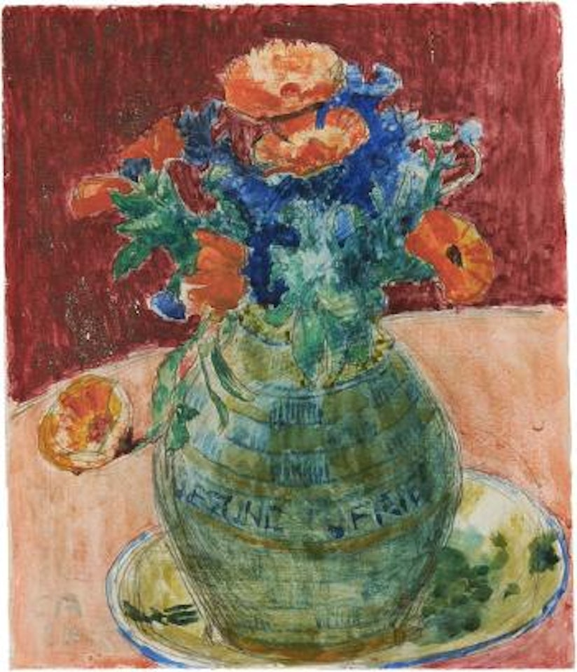 Blumen in grüner Vase by Cuno Amiet
