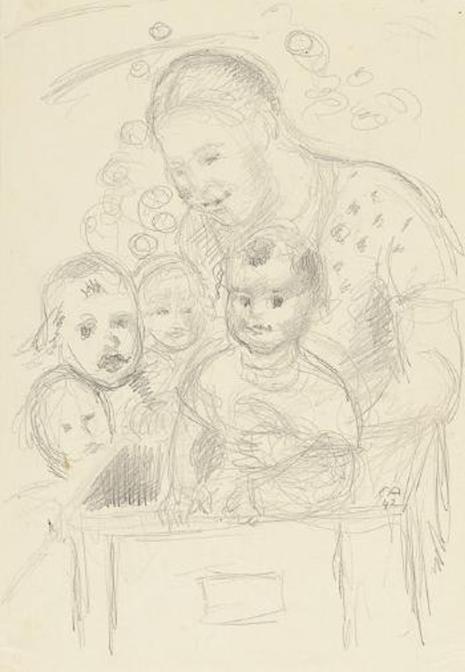 Frau mit vier Kindern by Cuno Amiet
