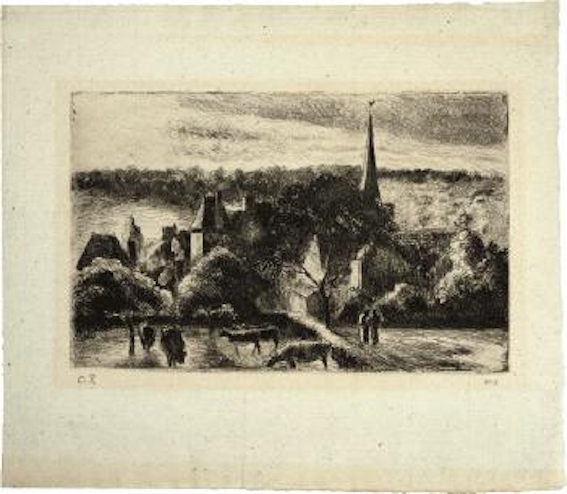 Église et Ferme d’Eragny by Camille Pissarro