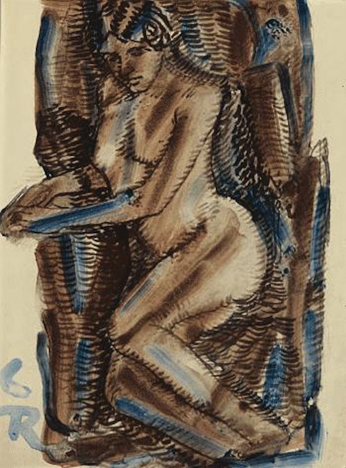Sitzender weiblicher Akt by Christian Rohlfs