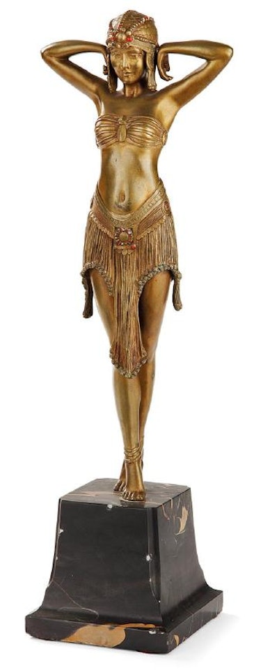 Danseuse orientale - dancer with scarab halter by Demetre Chiparus