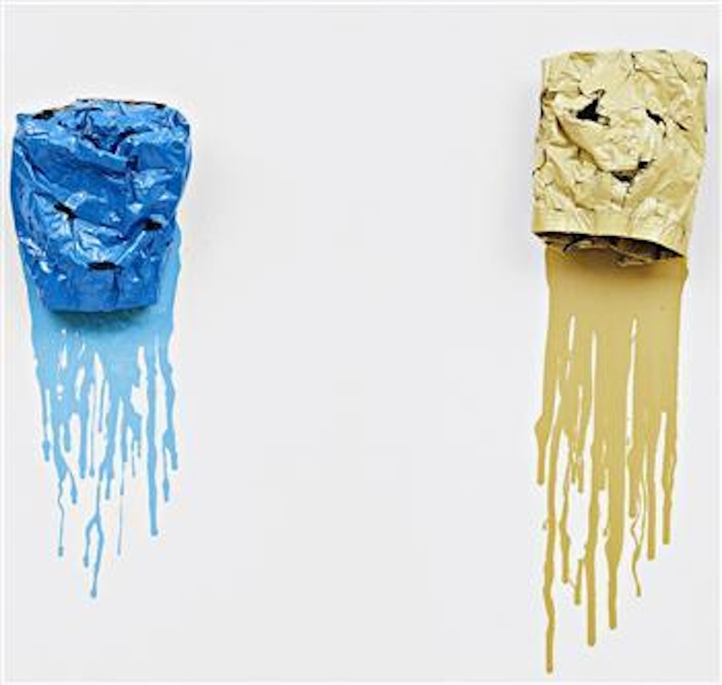 Two works: (i) Sandhead (Blue); (ii) Sandhead (Sand) by Jim Lambie