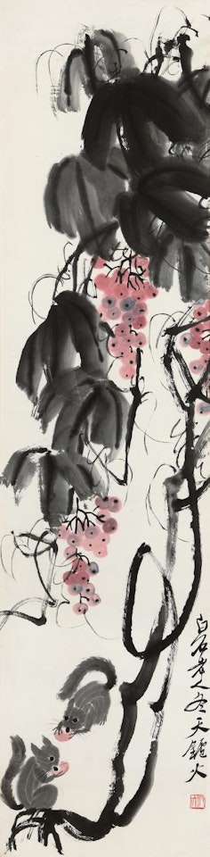 Grapes And Squirrel by Qi Baishi
