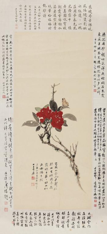 Camellia And Butterfly by Zhang Daqian