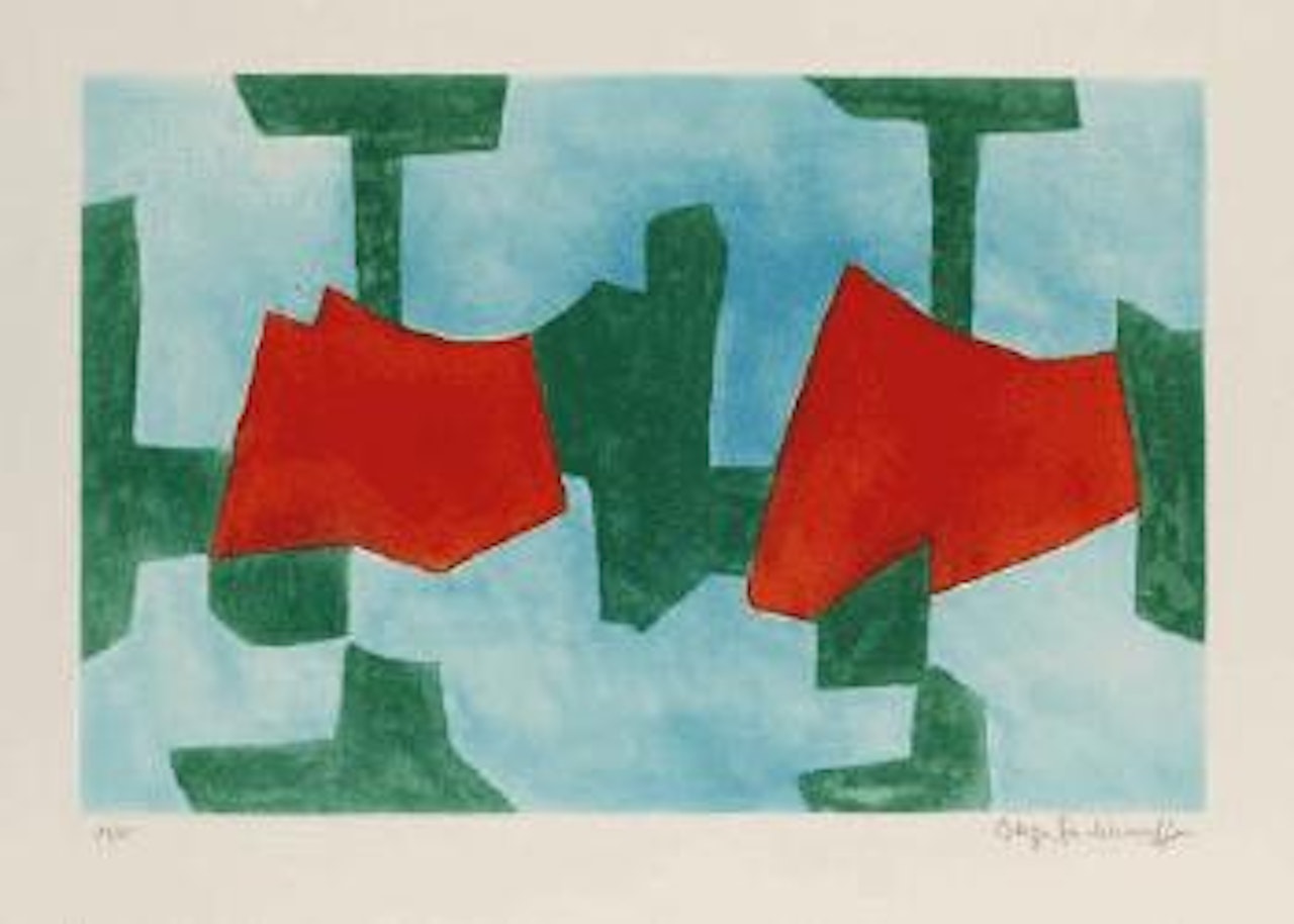 Composition verte, bleue, rouge et jaune by Serge Poliakoff