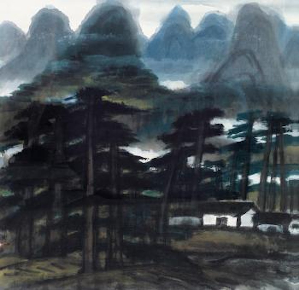 Green Pines by Lin Fengmian
