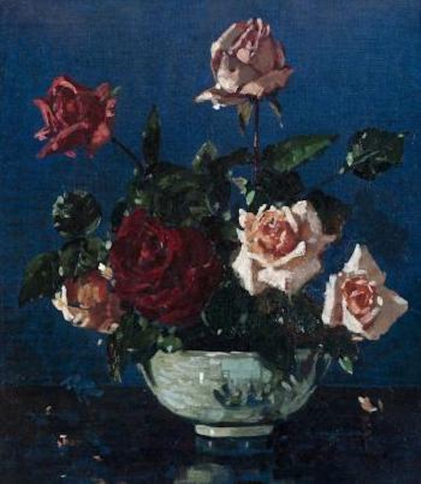 Roses in a Chinese bowl by Robert Gwelo Goodman
