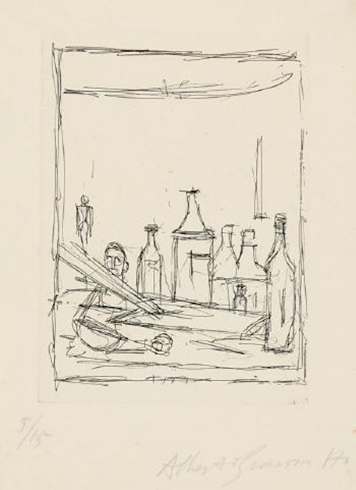 Bouteilles dans l'atelier by Alberto Giacometti