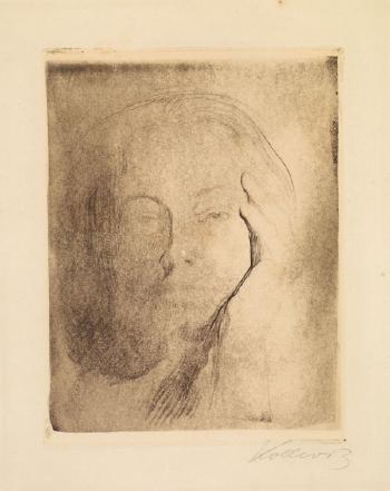 Selbstbildnis mit aufgestützter Hand by Kathe Kollwitz