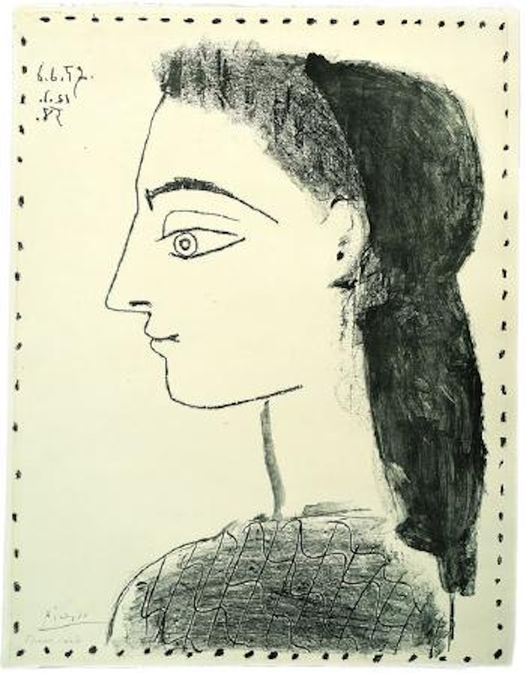 Jacqueline au mouchoir noir by Pablo Picasso