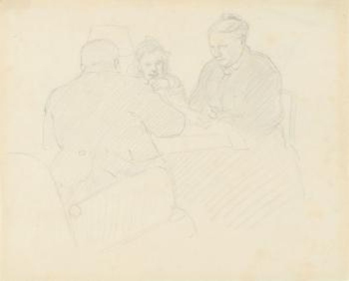 Skizze für: Le Dîner, effet de lampe by Félix Vallotton