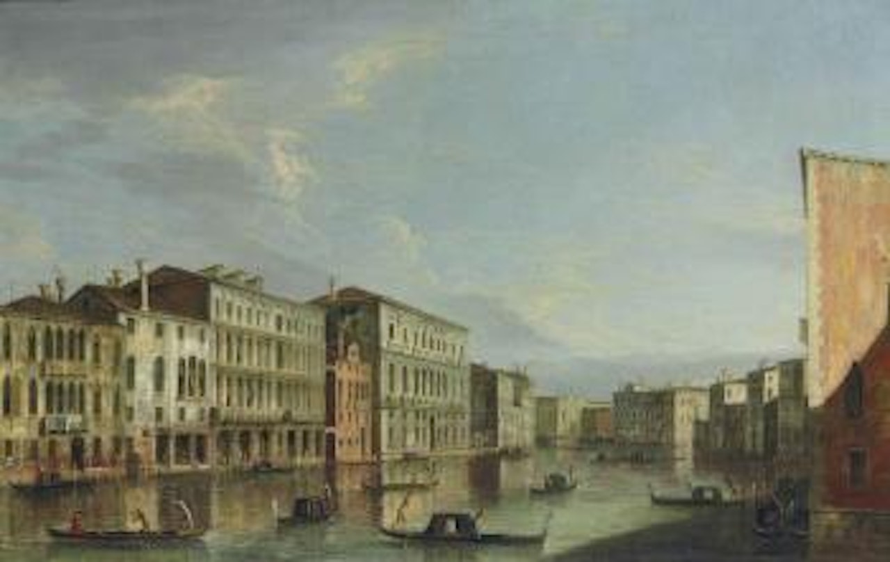 The Grand Canal, Venice, looking south from the Palazzo Da Lezze, with the Palazzo Grassi to the left, towards Santa Maria della Carità by Apollonio Domenichini