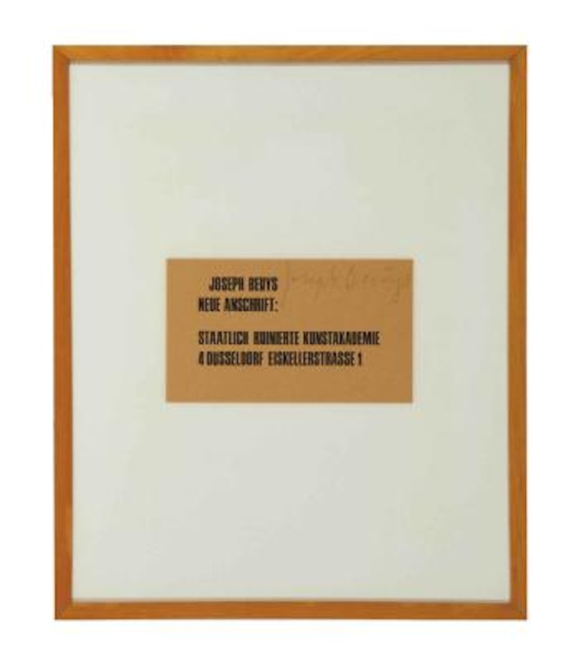 Neue Anschrift (New Address) by Joseph Beuys