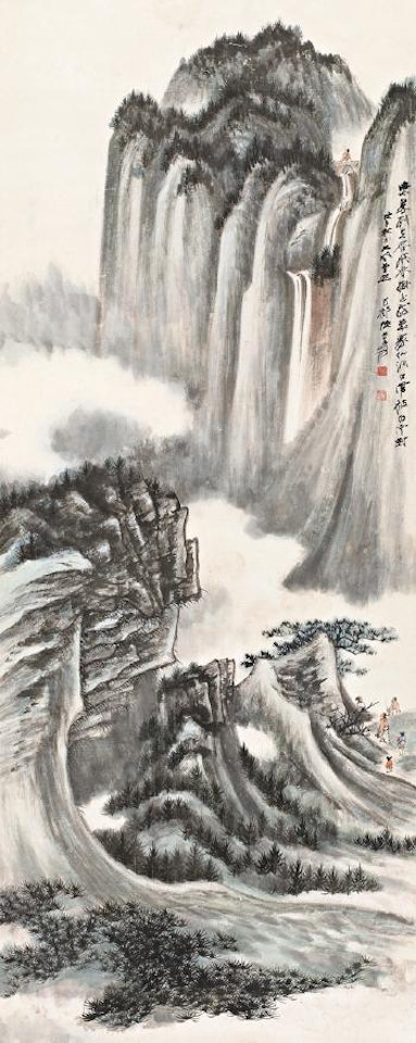 Cliff and spring by Zhang Daqian