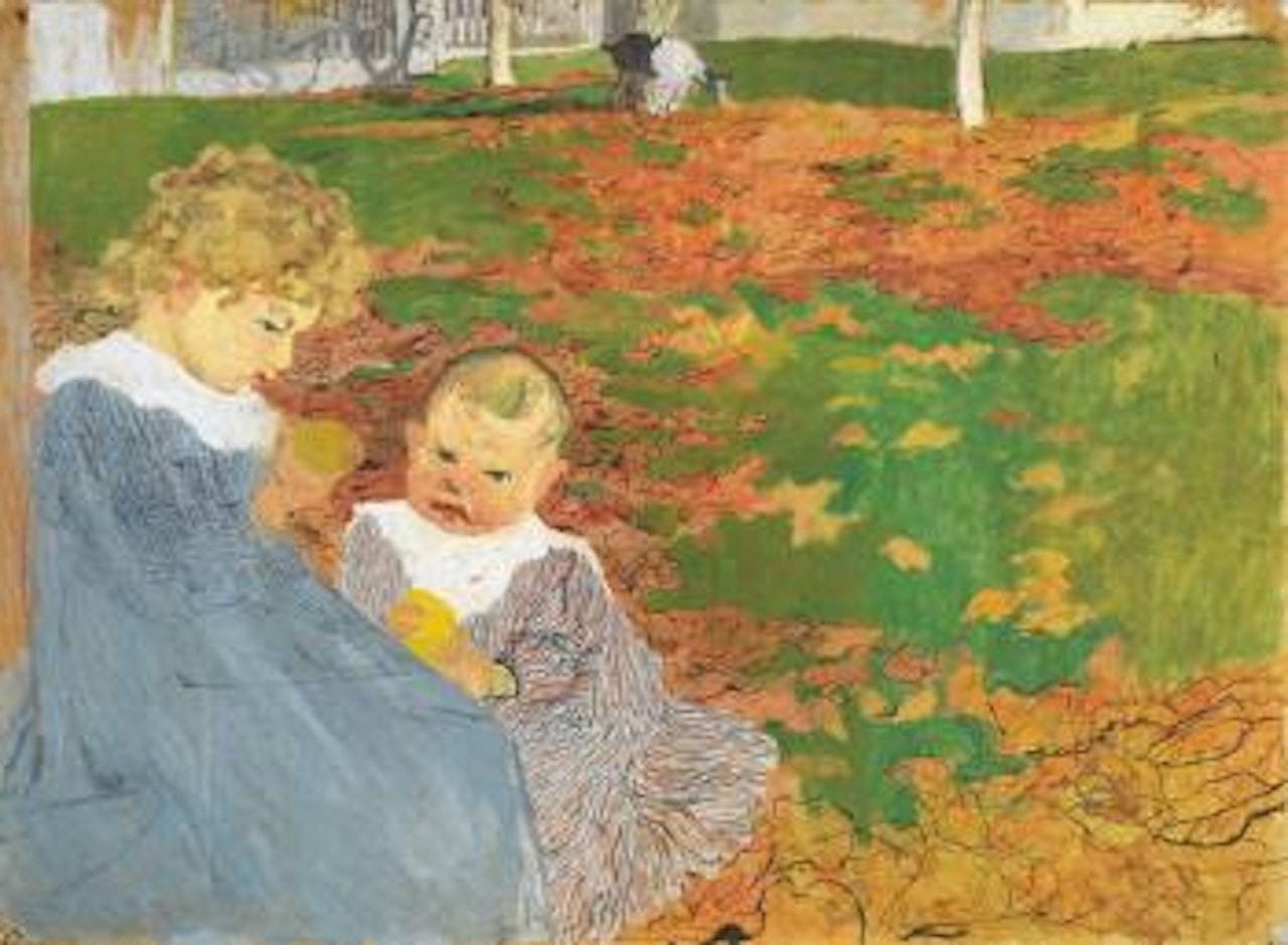 Alberto und Diego - Blühende Blumen, tote Blätter - Spielende Kinder by Giovanni Giacometti