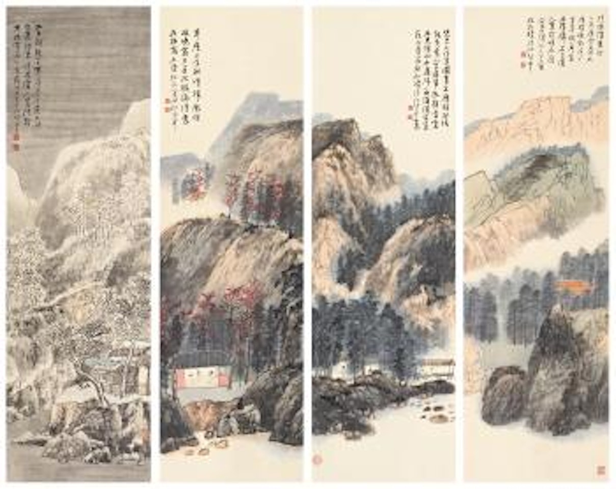 Four seasons scenery by Jiang Zhaoshen