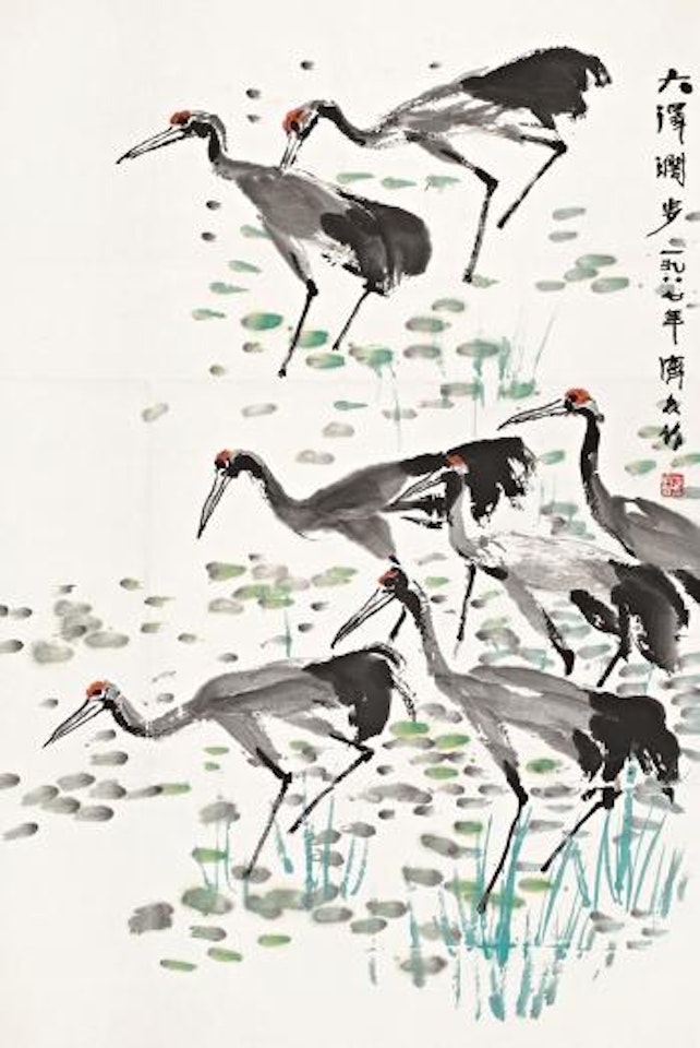 Seven cranes by Fang Jizhong
