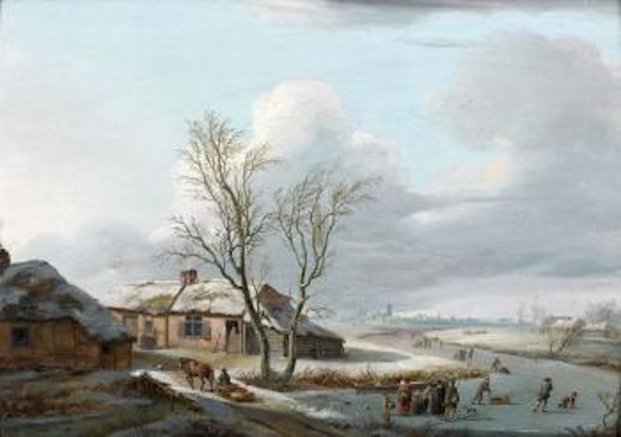 Paysage d'hiver avec patineurs by Pierre Francois de Noter by Eugène Joseph Verboeckhoven