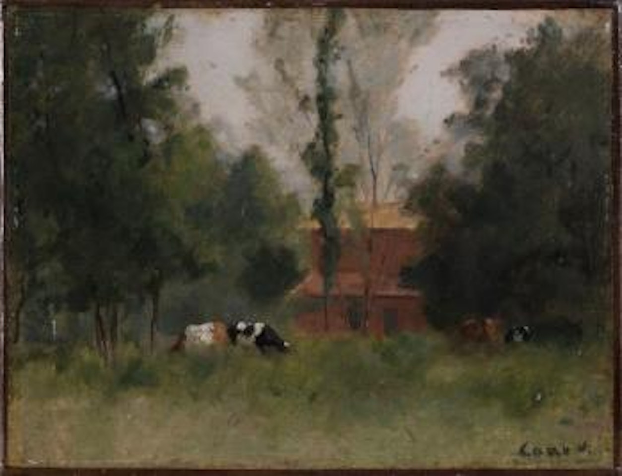 Italie, vaches au pâturage by Jean Baptiste Camille Corot