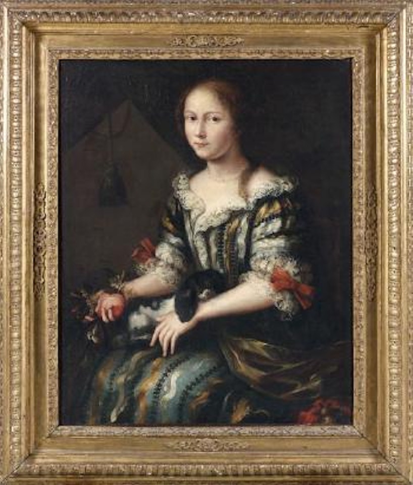 Portrait de femme avec son chien by Pier Francesco Cittadini