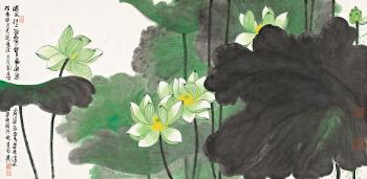 Lotus pond by Xie Zhiliu