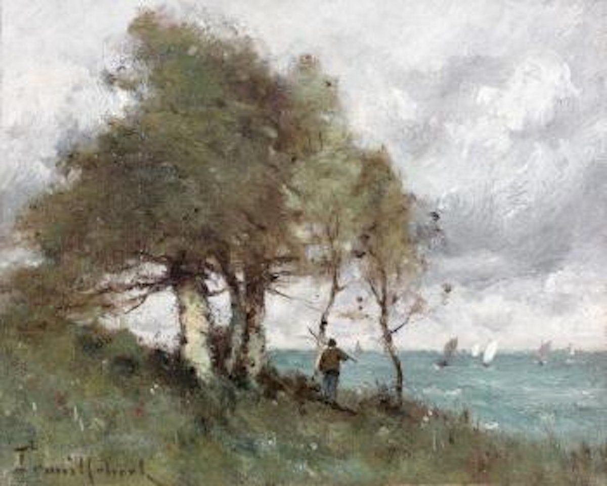 Pêcheur au bord de la mer (Normandie) by Paul Désiré Trouillebert