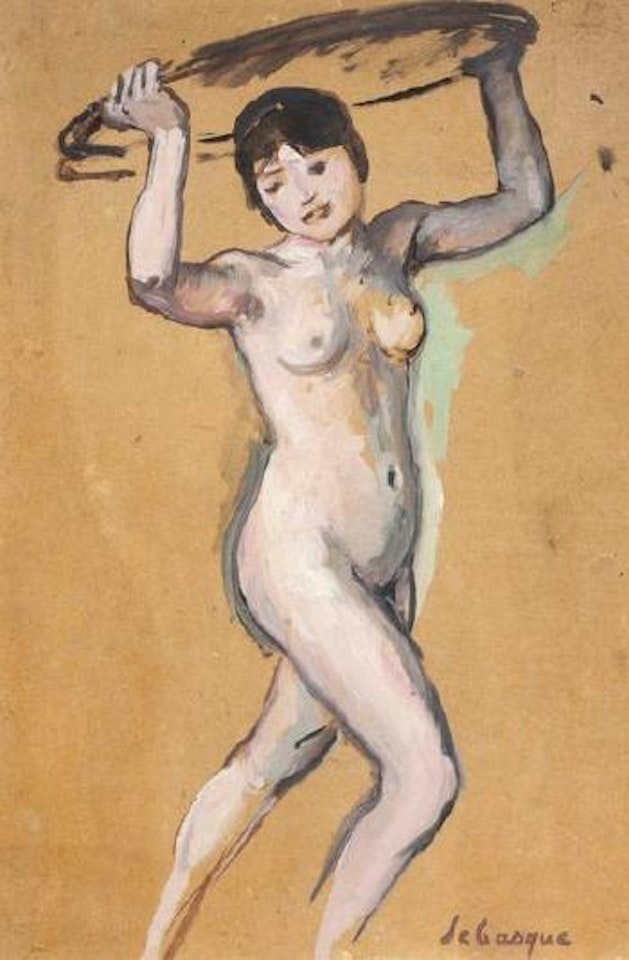 Femme nue portant un plateau sur la tête by Henri Lebasque