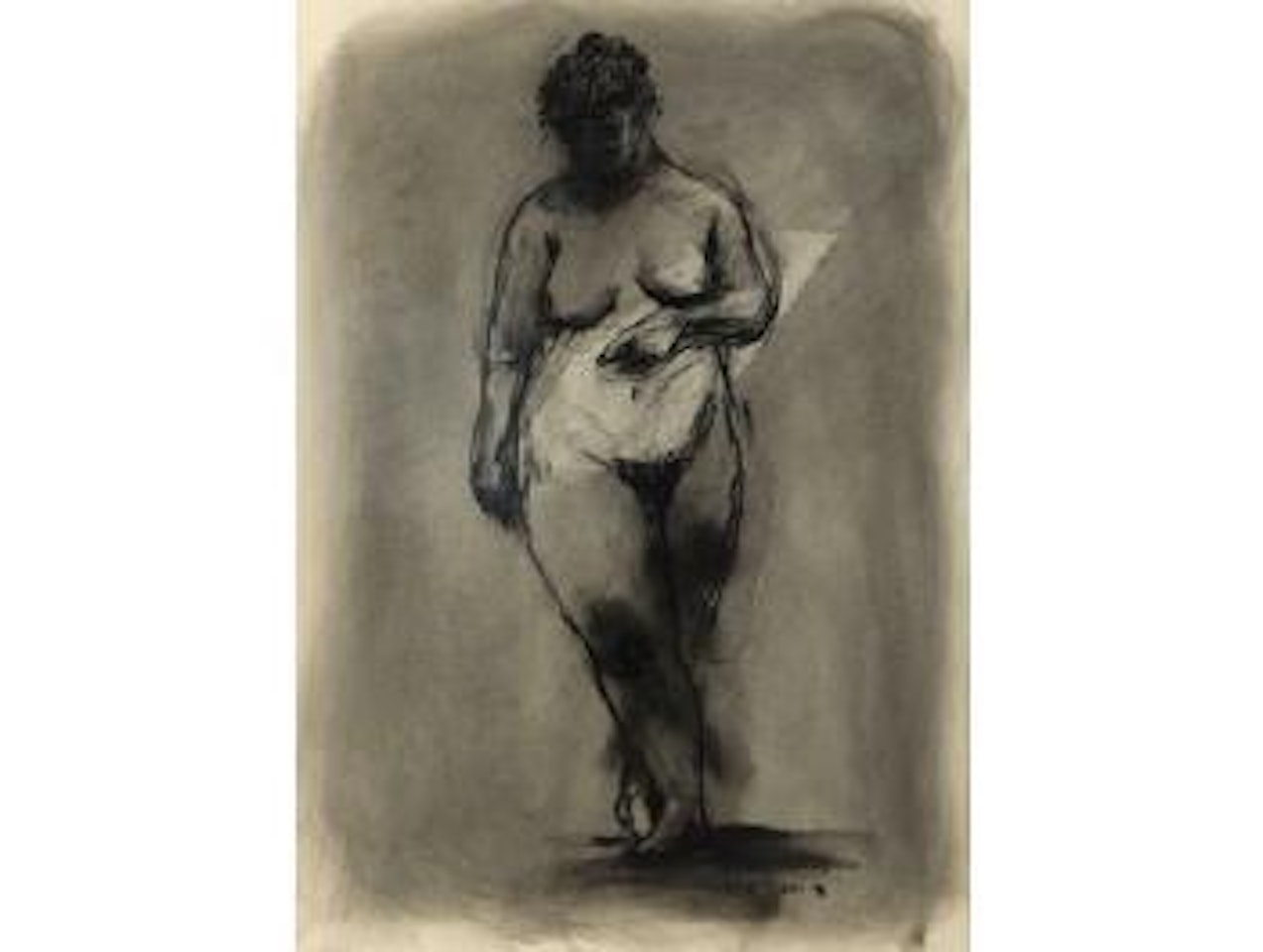 A standing female nude by William Kentridge