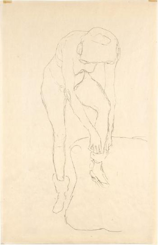 Mädchen beim Strümpfe anziehen by Gustav Klimt