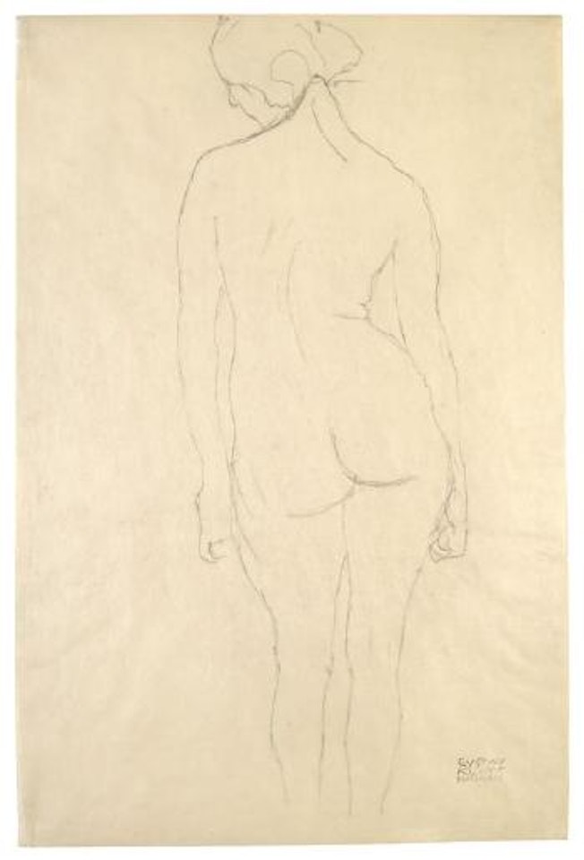 Stehender Rückenakt, etwas nach links by Gustav Klimt